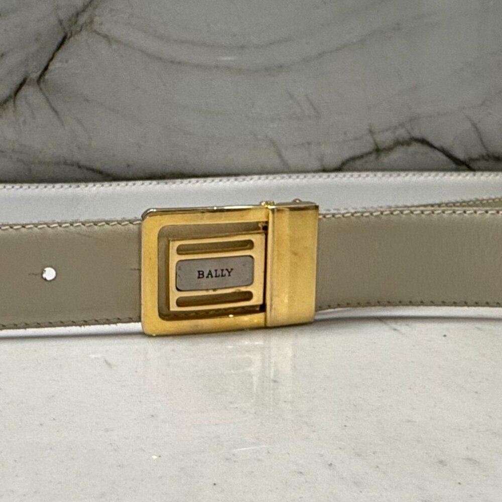 Vintage Bally men's ivory leather belt